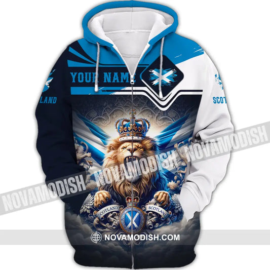 Unisex Shirt Custom Name Scotland Polo Long Sleeve Scottish Gift Zipper Hoodie / S T-Shirt