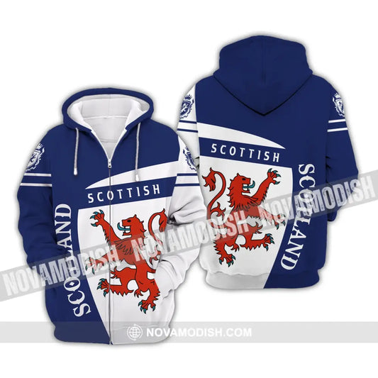 Unisex Shirt Custom Name Scotland Scottish Polo T-Shirt Gift For Lover Zipper Hoodie / S