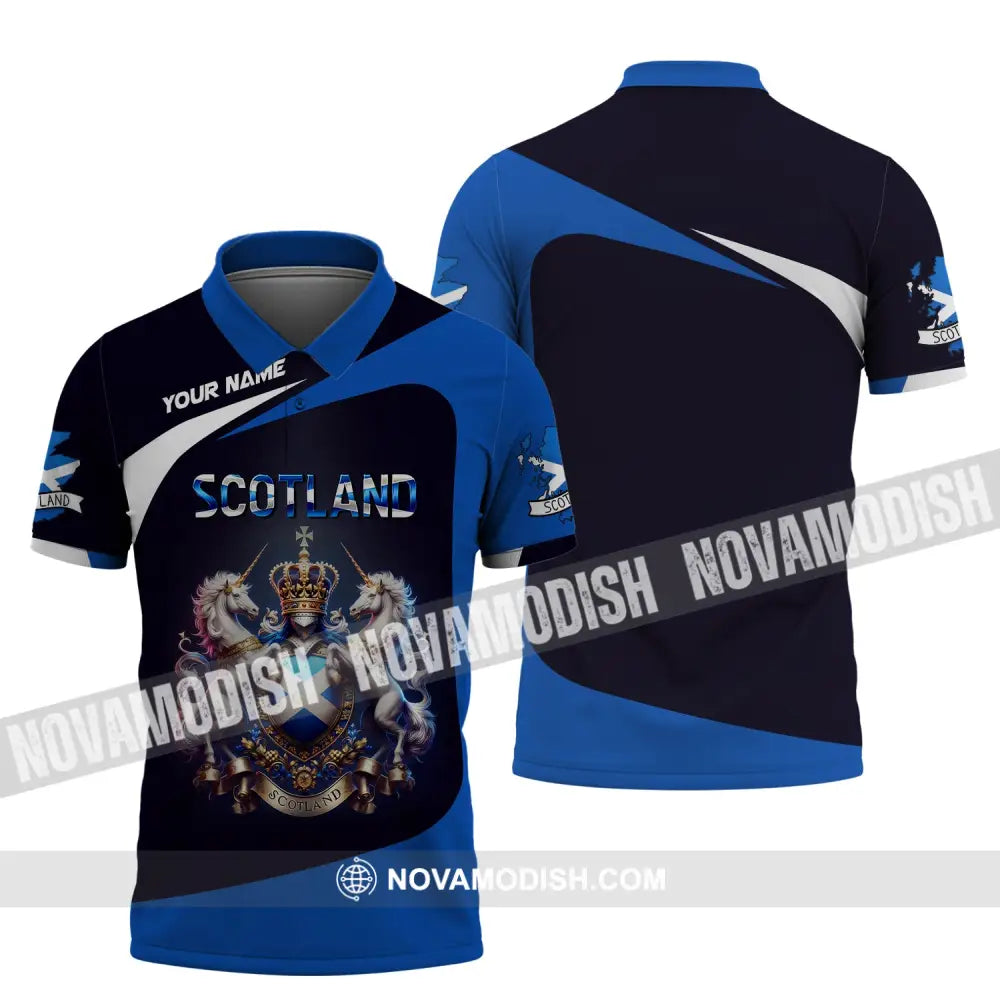 Unisex Shirt Custom Name Scotland Scottish T-Shirt Lover Polo / S