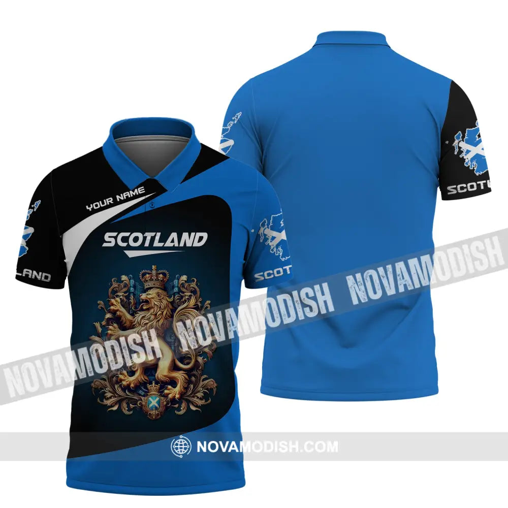 Unisex Shirt Custom Name Scotland Scottish T-Shirt Lover Polo / S