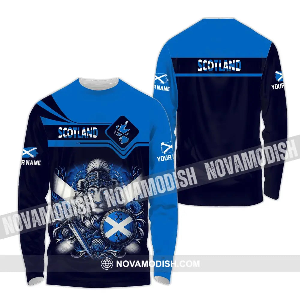 Unisex Shirt - Custom Name Scotland Sport Long Sleeve / S T-Shirt