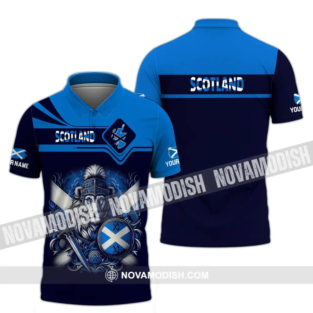 Unisex Shirt - Custom Name Scotland Sport Polo / S T-Shirt