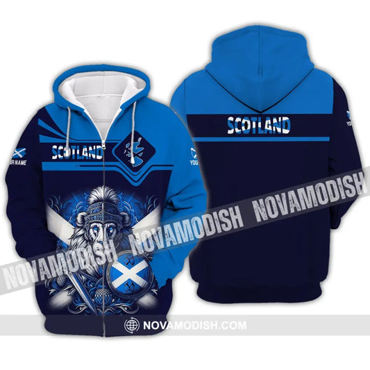 Unisex Shirt - Custom Name Scotland Sport Zipper Hoodie / S T-Shirt