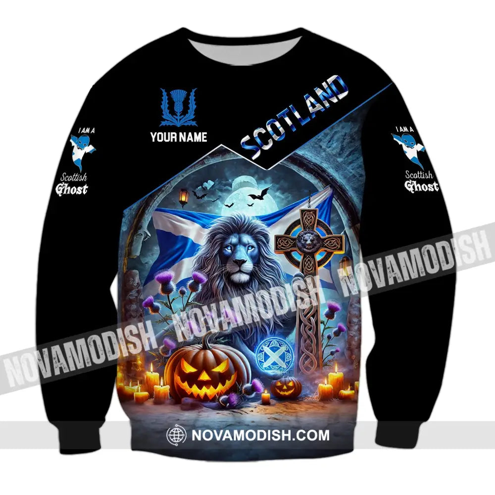 Unisex Shirt - Custom Name Scottish Ghost Long Sleeve / S T-Shirt