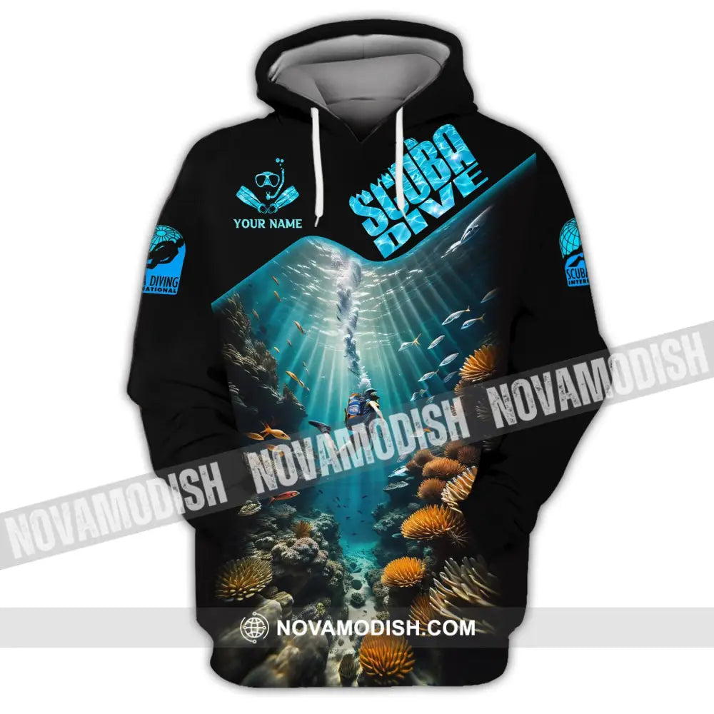Unisex Shirt Custom Name Scuba Diving Apparel Gift For Lovers Hoodie / S T-Shirt