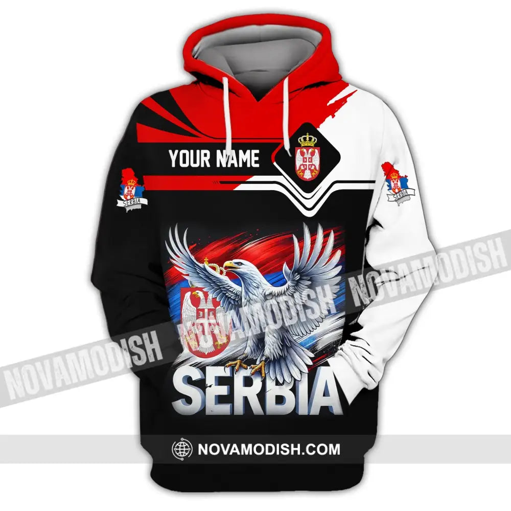 Unisex Shirt Custom Name Serbia Polo Long Sleeve Gift Hoodie / S T-Shirt