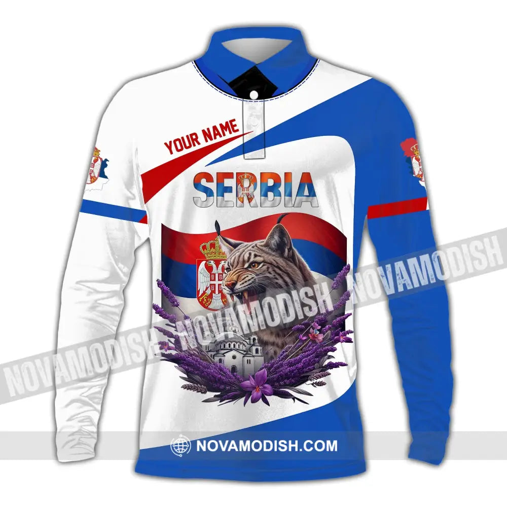 Unisex Shirt Custom Name Serbia Polo Long Sleeve Gift / S T-Shirt