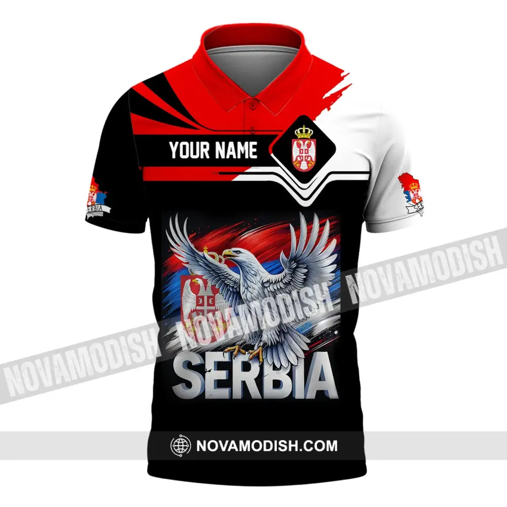 Unisex Shirt Custom Name Serbia Polo Long Sleeve Gift / S T-Shirt