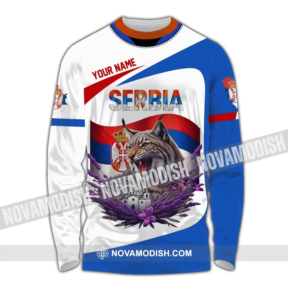 Unisex Shirt Custom Name Serbia Polo Long Sleeve Gift / S T-Shirt