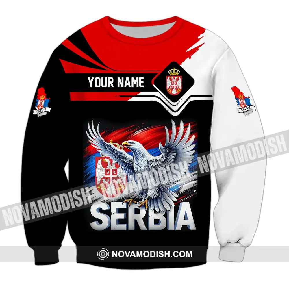 Unisex Shirt Custom Name Serbia Polo Long Sleeve Gift / S T-Shirt