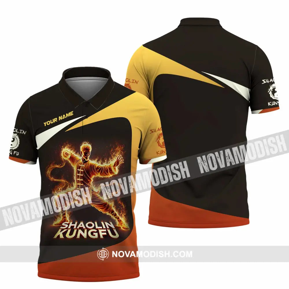 Unisex Shirt Custom Name Shaolin Kungfu Polo Long Sleeve / S T-Shirt
