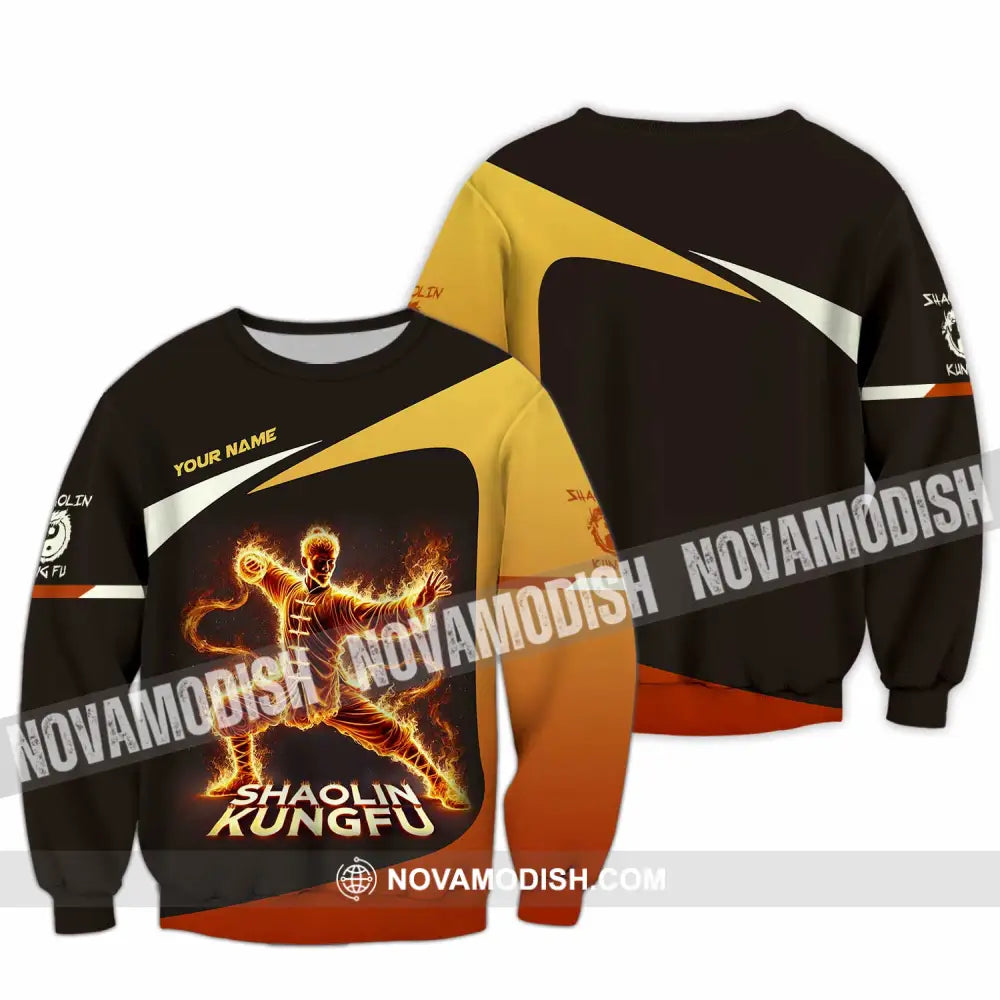 Unisex Shirt Custom Name Shaolin Kungfu Polo Long Sleeve / S T-Shirt
