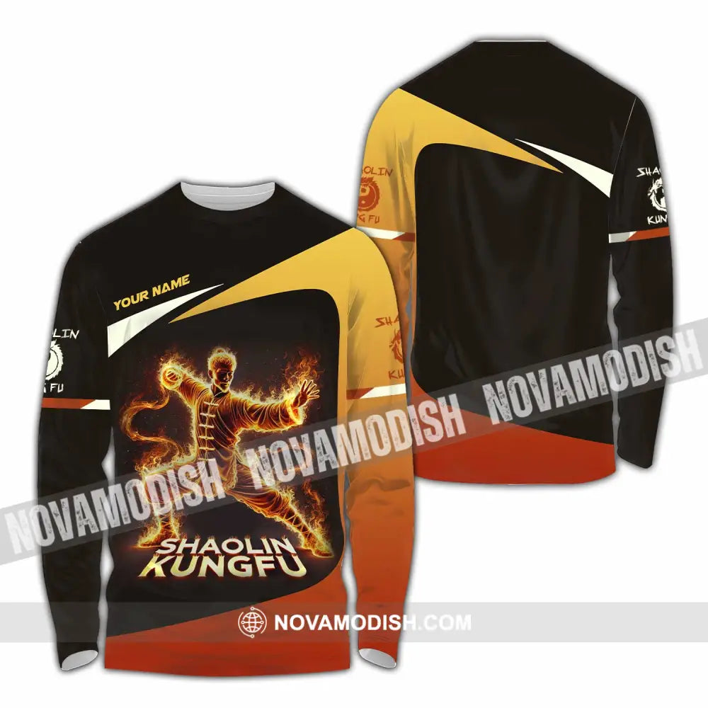 Unisex Shirt Custom Name Shaolin Kungfu Polo Long Sleeve / S T-Shirt