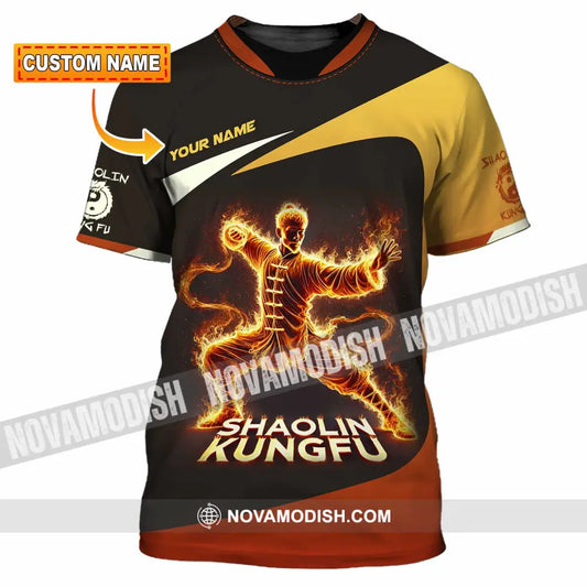 Unisex Shirt Custom Name Shaolin Kungfu Polo Long Sleeve T-Shirt