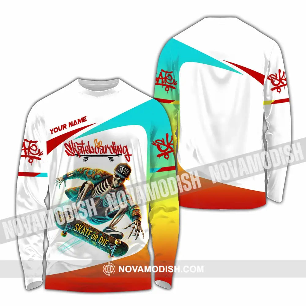 Unisex Shirt Custom Name Skateboarding Love Hoodie Polo Long Sleeve / S T-Shirt