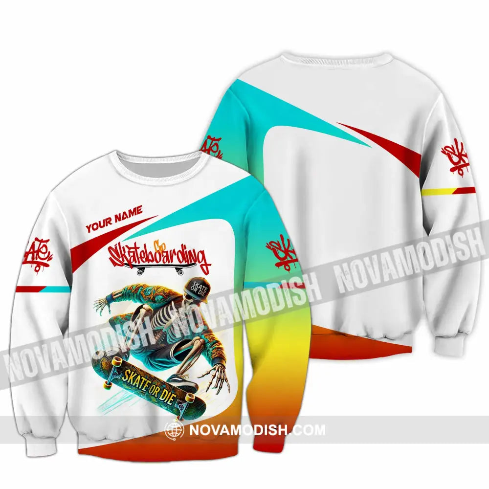 Unisex Shirt Custom Name Skateboarding Love Hoodie Polo Long Sleeve / S T-Shirt
