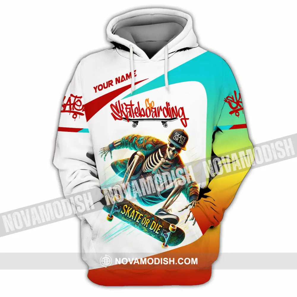 Unisex Shirt Custom Name Skateboarding Love Hoodie Polo Long Sleeve / S T-Shirt
