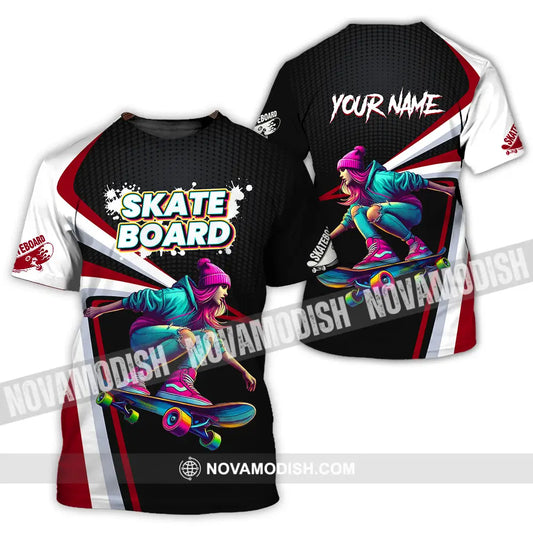 Unisex Shirt - Custom Name Skateboarding Player Dark Sport Shirt T-Shirt / S T-shirt