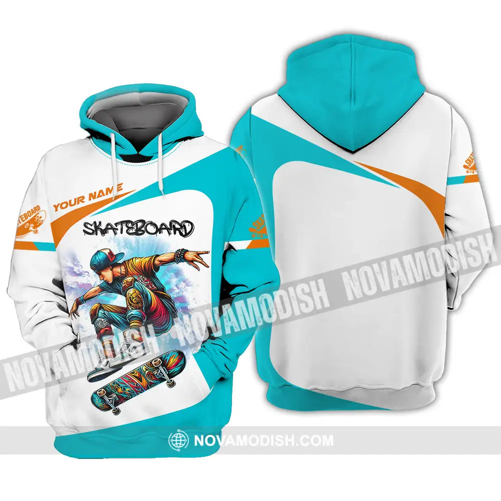 Unisex Shirt - Custom Name Skateboarding Player Light Sport Shirt Playing Hoodie / S T-shirt