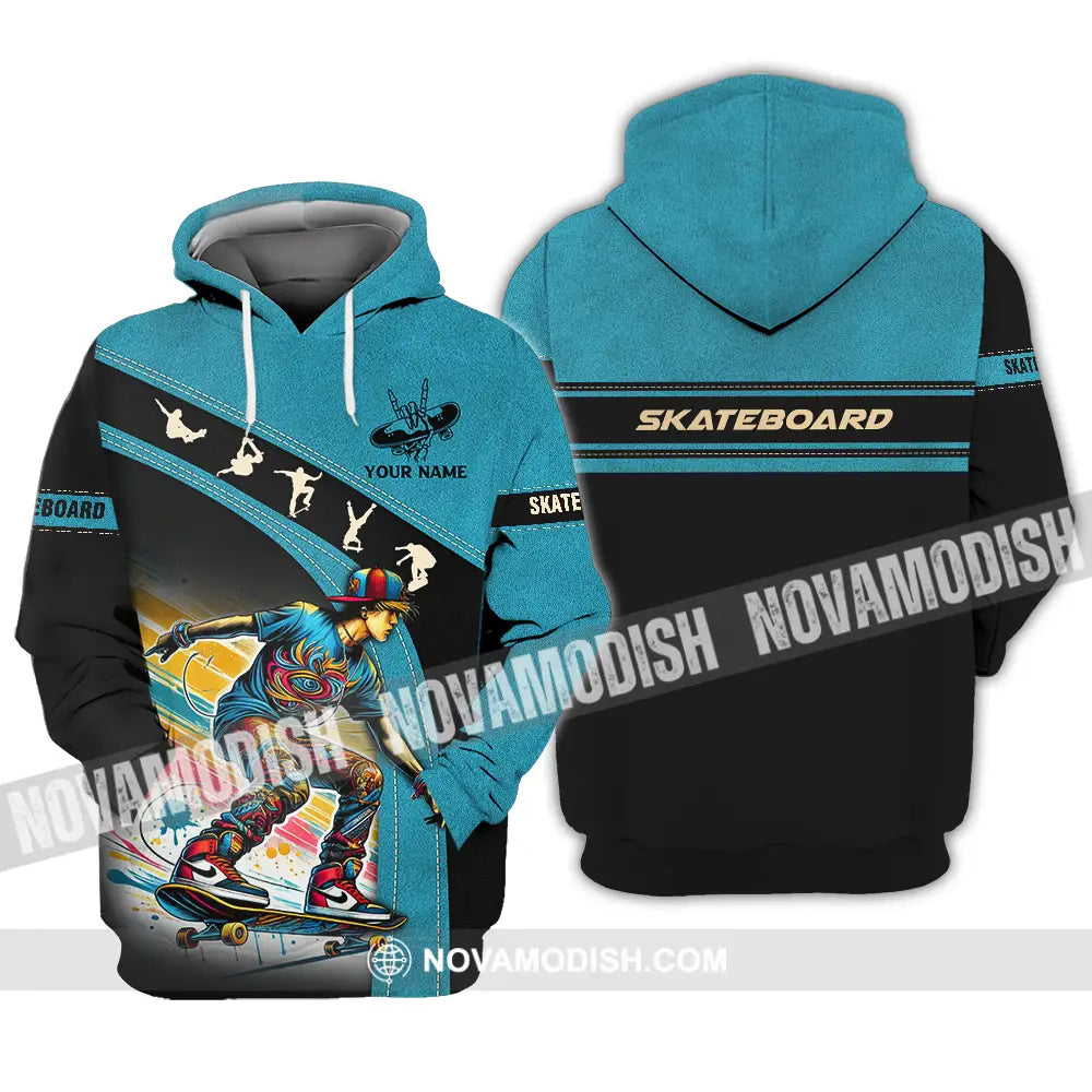 Unisex Shirt - Custom Name Skateboarding Player Sport Shirt Hoodie / S T-shirt