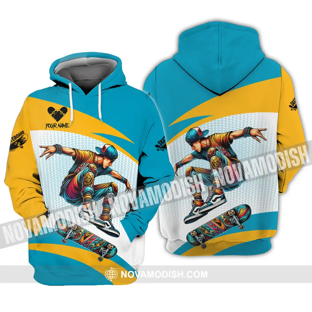 Unisex Shirt - Custom Name Skateboarding Player Sport Shirt Playing Hoodie / S T-shirt