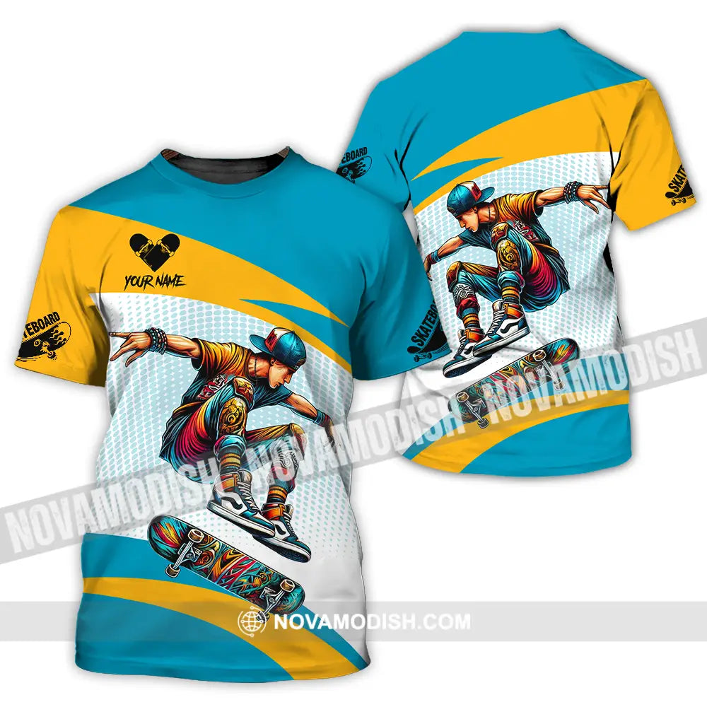 Unisex Shirt - Custom Name Skateboarding Player Sport Shirt Playing T-Shirt / S T-shirt