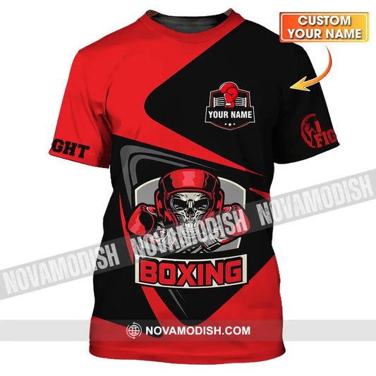 Unisex Shirt - Custom Name Skull Boxing Shirt T-shirt