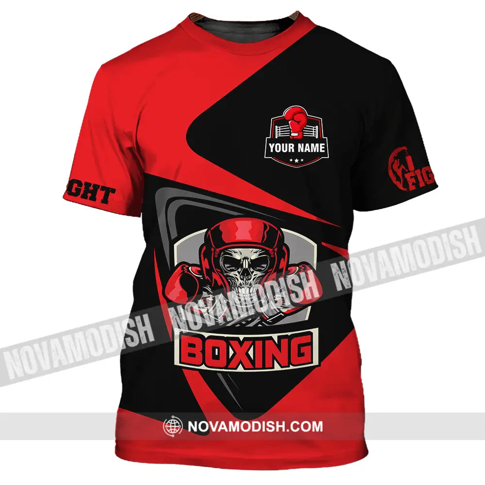 Unisex Shirt - Custom Name Skull Boxing Shirt T-Shirt / S T-shirt