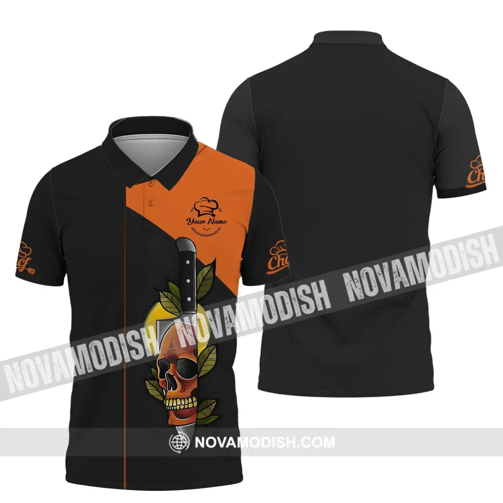 Unisex Shirt - Custom Name Shirt - Skull Motif On The Knife Polo Shirt / S T-shirt
