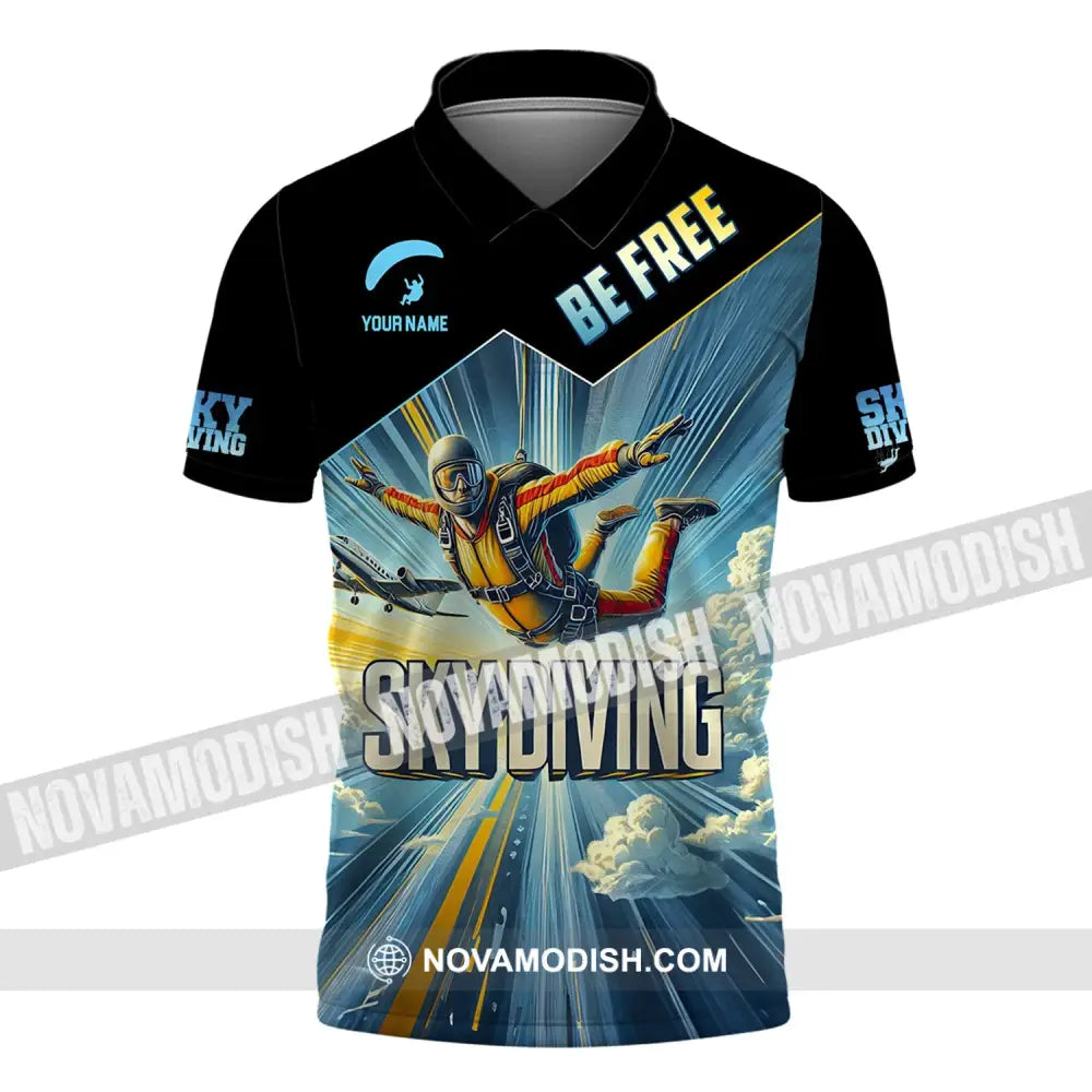 Unisex Shirt Custom Name Sky Diving T-Shirt For Lover Polo / S T-Shirt