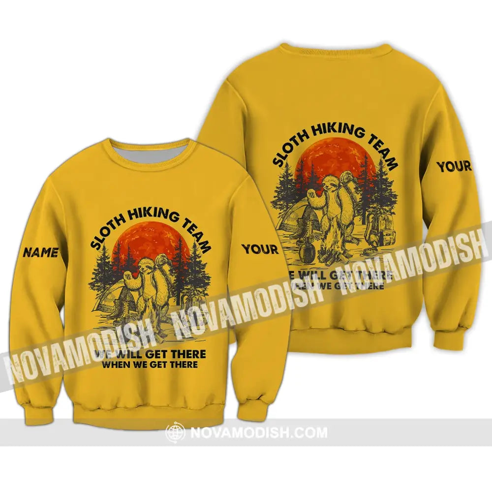Unisex Shirt - Custom Name Shirt - Sloth Hiking Team We Will Get There When We Get There Name Shirt Long Sleeve / S