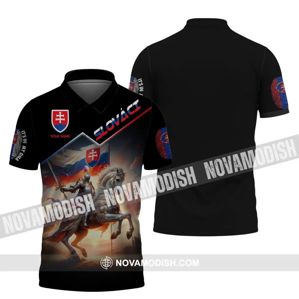 Unisex Shirt Custom Name Slováci Its In My Dna Slovakian Flag Gift For Polo / S T-Shirt