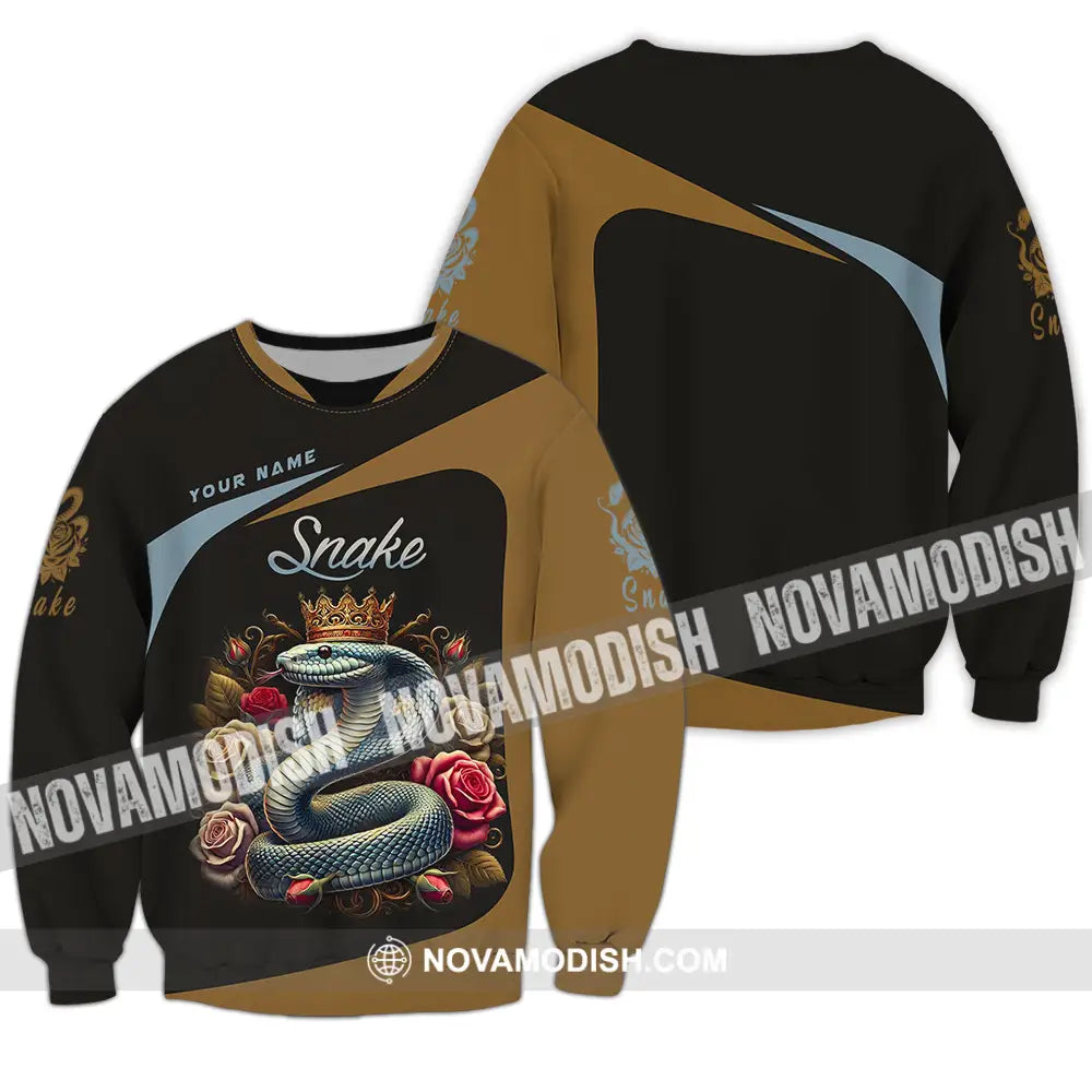 Unisex Shirt - Custom Name Snake Long Sleeve / S T-Shirt