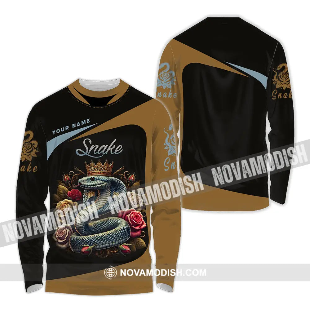 Unisex Shirt - Custom Name Snake Long Sleeve / S T-Shirt