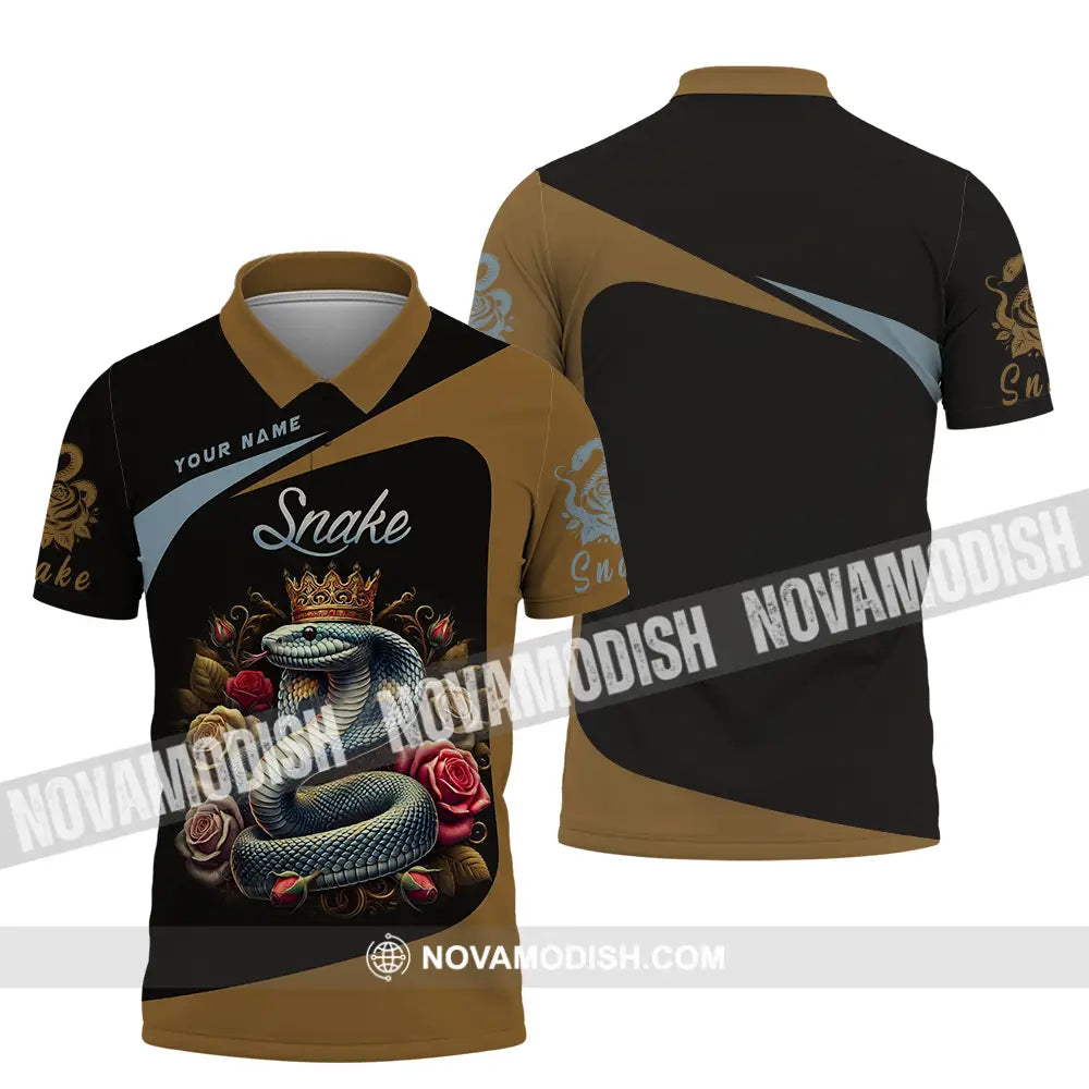 Unisex Shirt - Custom Name Snake Polo / S T-Shirt
