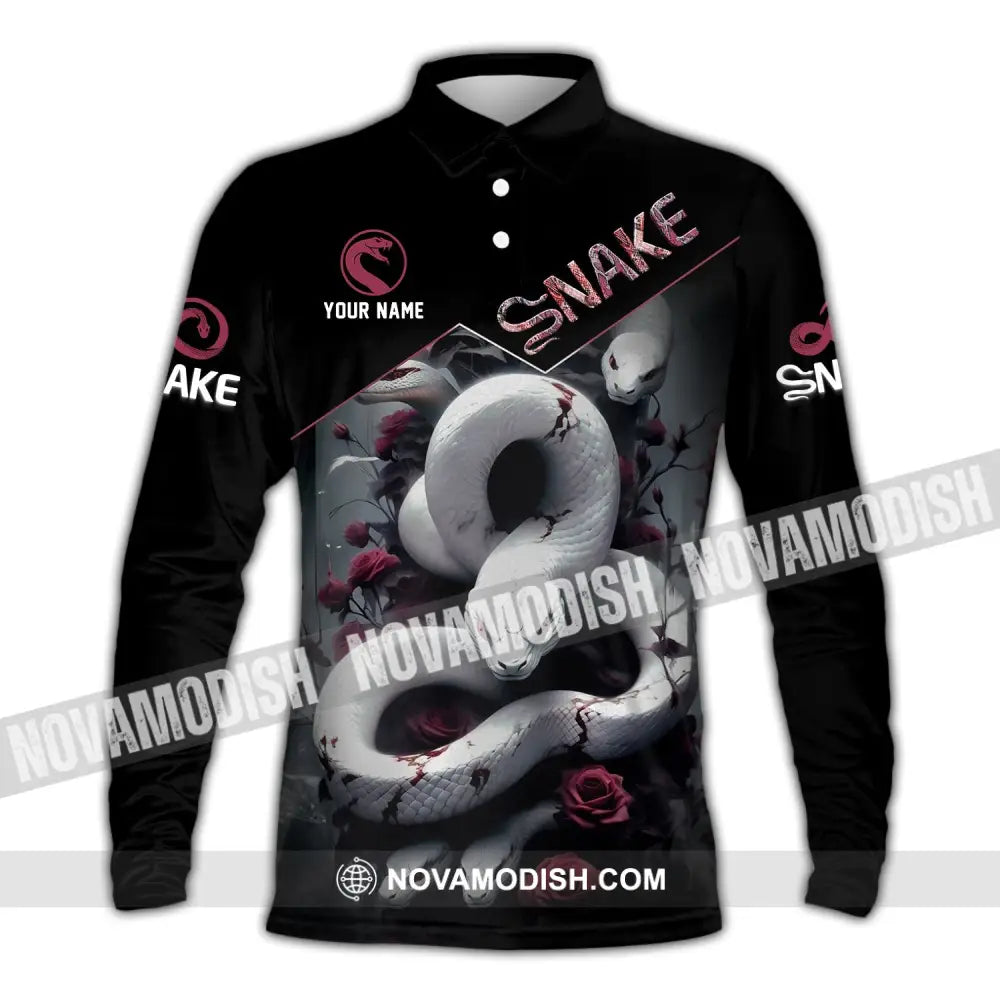 Unisex Shirt Custom Name Snake T-Shirt Hoodie Long Sleeve Polo / S T-Shirt