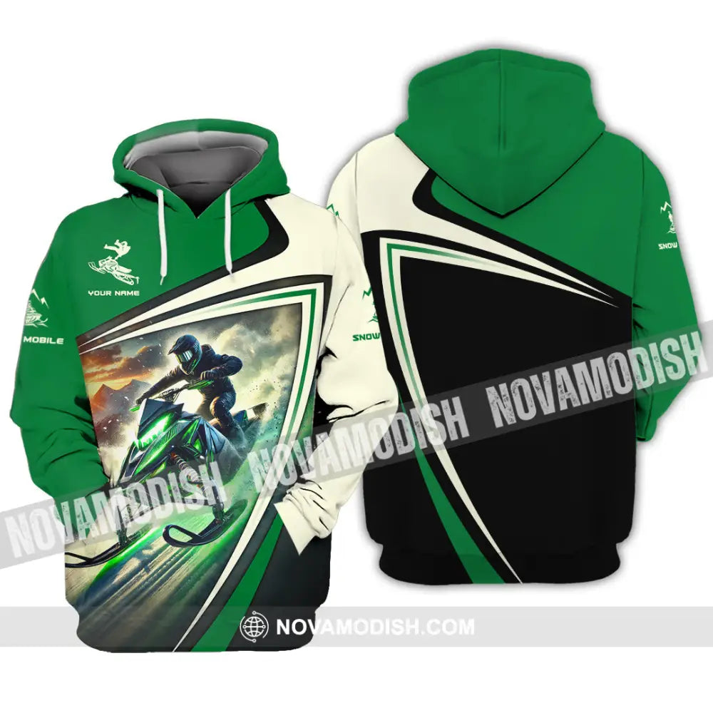 Unisex Shirt Custom Name Snow Mobile Gift Hoodie / S T-Shirt