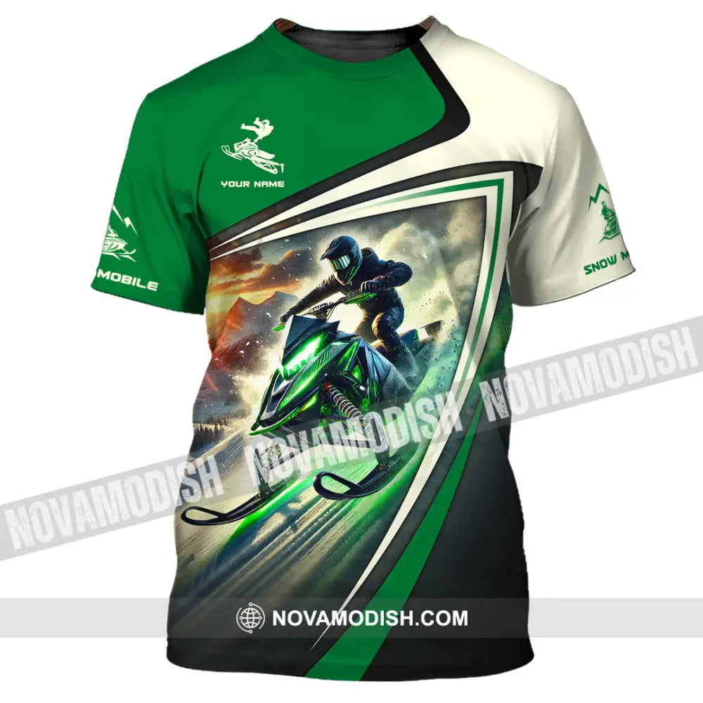 Unisex Shirt Custom Name Snow Mobile Gift T-Shirt / S T-Shirt