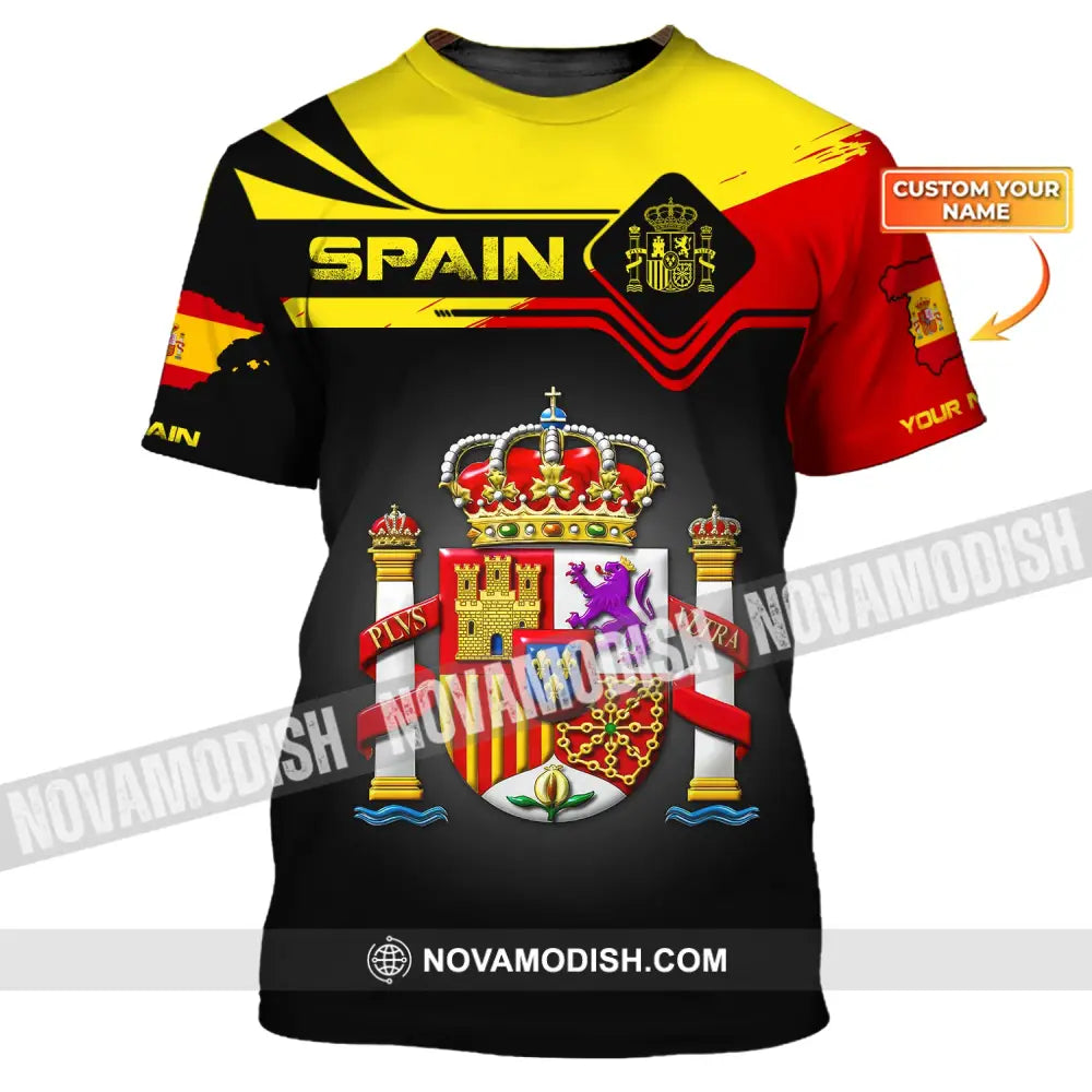 Unisex Shirt Custom Name Spain T-Shirt Spanish Pride Gift