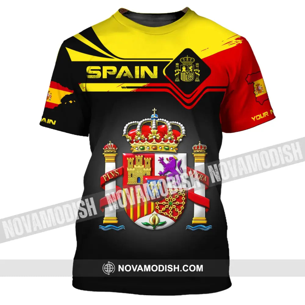 Unisex Shirt Custom Name Spain T-Shirt Spanish Pride Gift / S