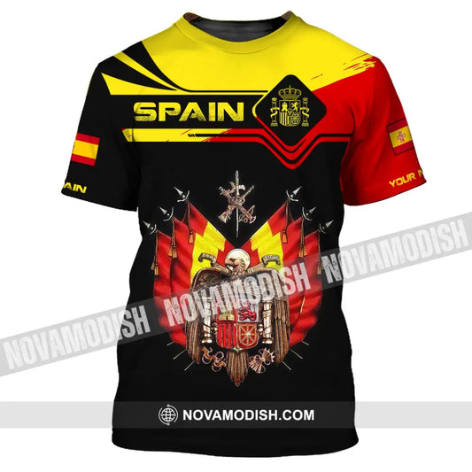 Unisex Shirt Custom Name Spain T-Shirt Spanish Pride Gift / S