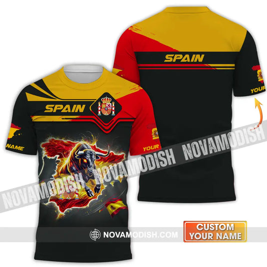 Unisex Shirt - Custom Name Spain Team Lover Shirt Spain Map T-shirt