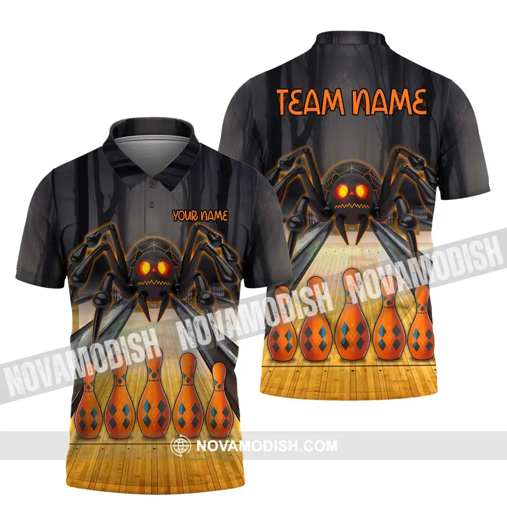 Unisex Shirt - Custom Name Spider Bowling Shirt Polo Shirt / S T-shirt