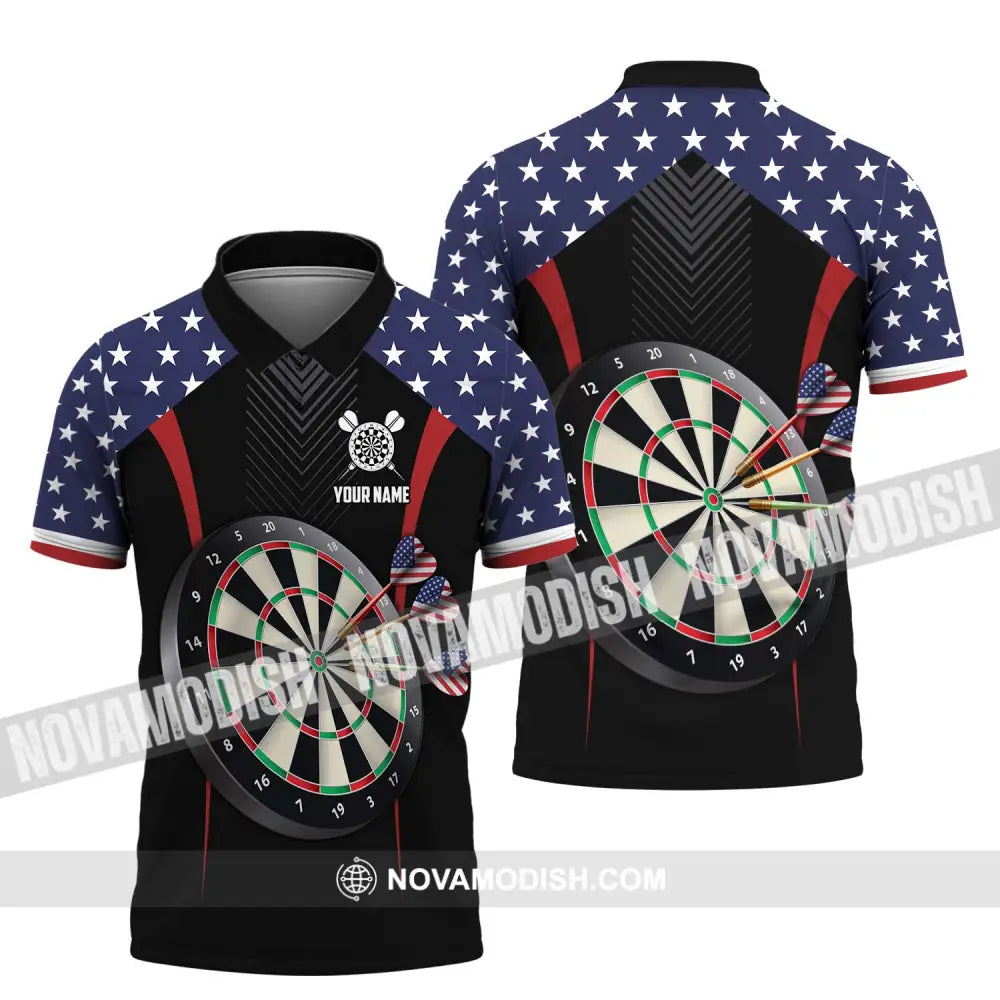 Unisex Shirt - Custom Name Sport Shirt America Darts Polo Shirt / S T-shirt