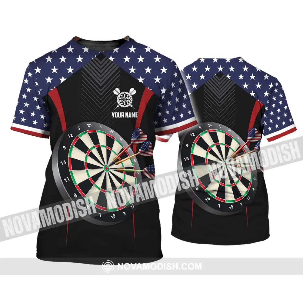 Unisex Shirt - Custom Name Sport Shirt America Darts T-Shirt / S T-shirt