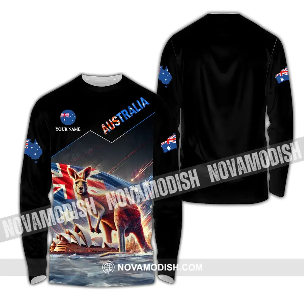 Unisex Shirt - Custom Name Sport Australia Icons Long Sleeve / S T-Shirt