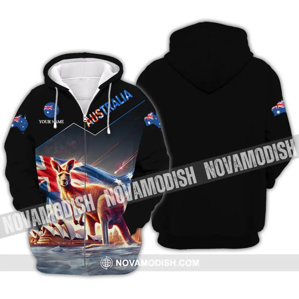 Unisex Shirt - Custom Name Sport Australia Icons Zipper Hoodie / S T-Shirt