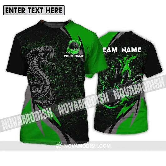 Unisex Shirt - Custom Name Sport Shirt Black Snake Bowling T-Shirt / S T-shirt