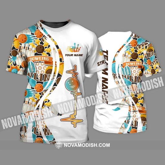 Unisex Shirt - Custom Name Sport Shirt Bowling Heartbeat T-Shirt / S T-shirt