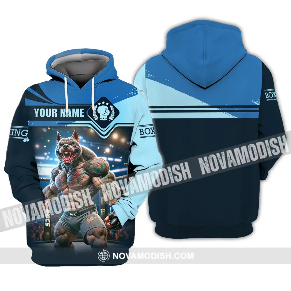 Unisex Shirt - Custom Name Sport Shirt Boxing Muscle Wolf Hoodie / S T-shirt